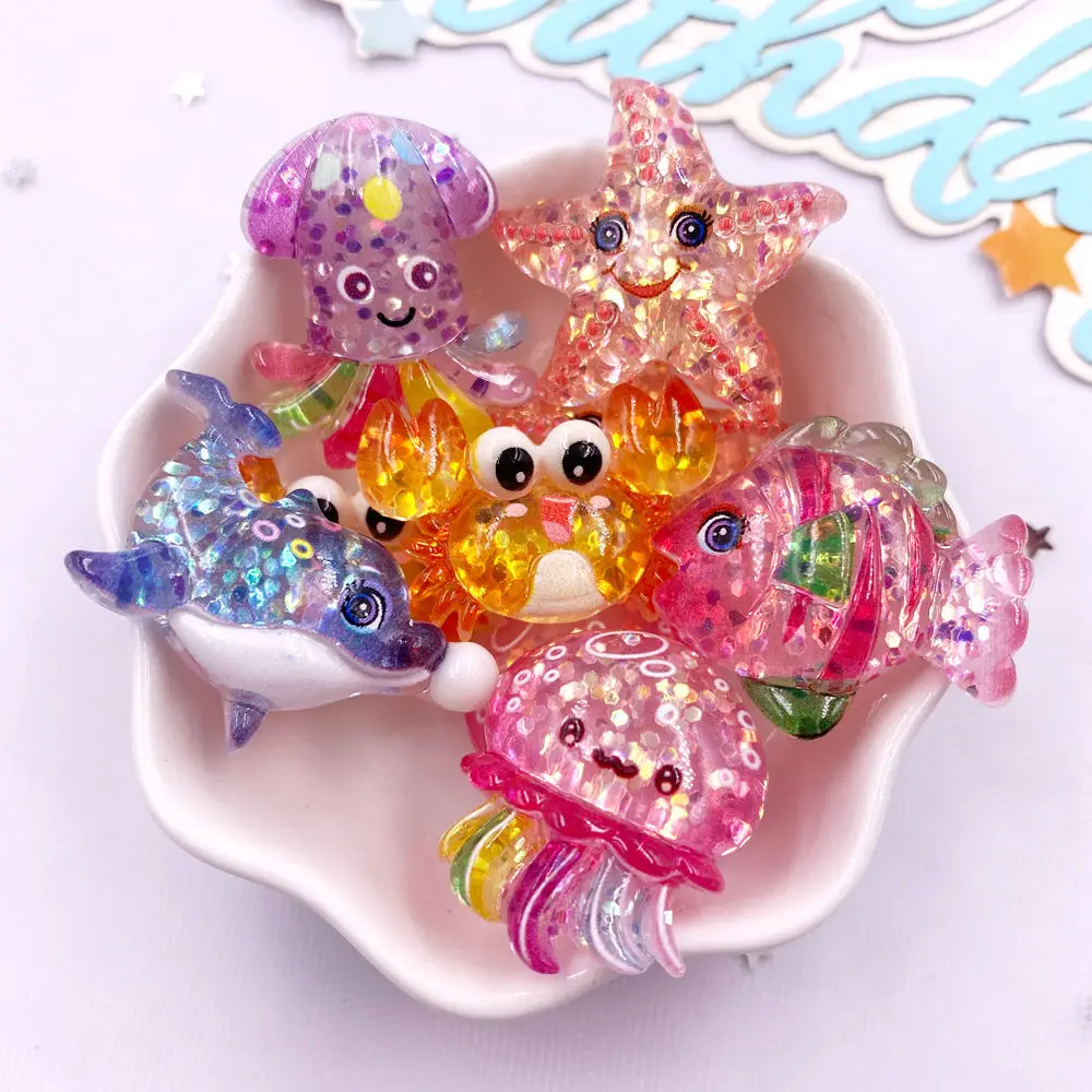 Resin Art Beach - 10 pçs glitter resina colorida estrela