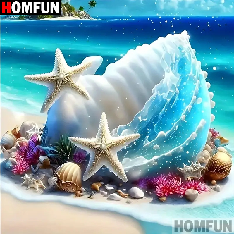 Resin Art Beach - Homfun diy 5d pintura diamante 