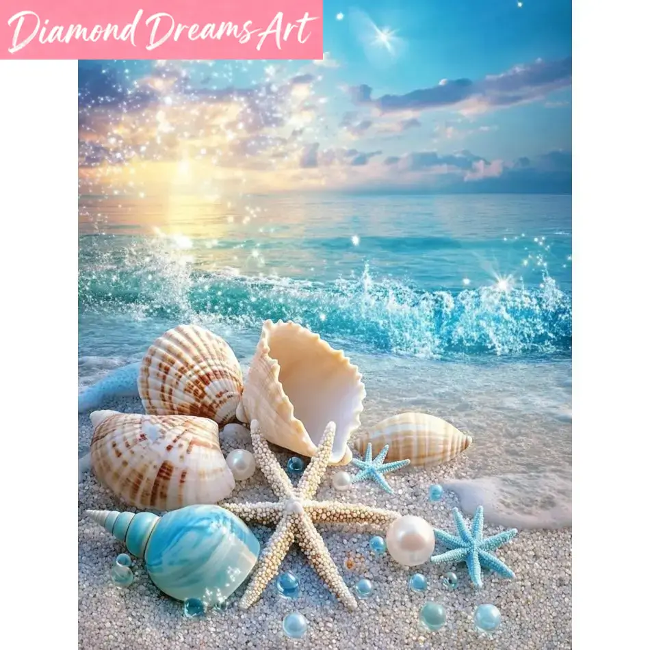 Resin Art Beach - Kits de Pintura Diamante Sem Moldura,