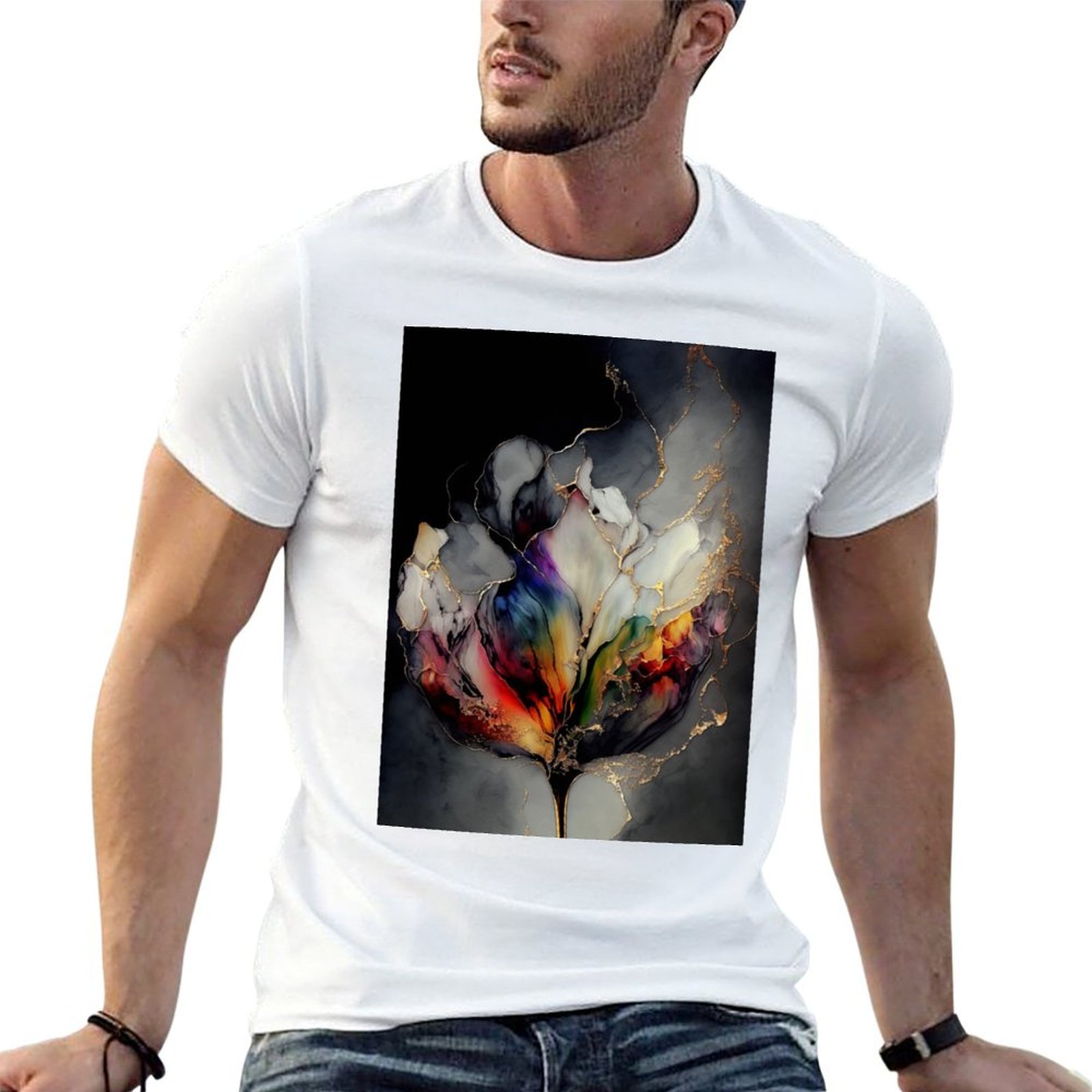 Resin Art Alcohol Ink - Tulip Symphony - Camiseta com arte