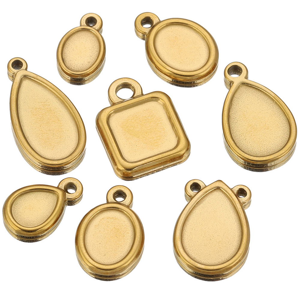 Resin Art Jewelry Kit - 5 Peças de Aço Inoxidável: Bases