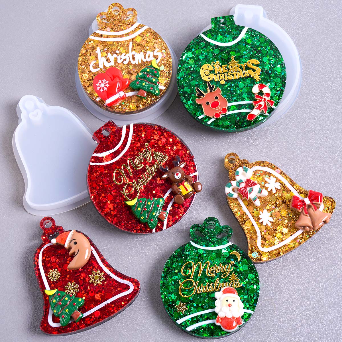 Resin Art Products - Etiqueta de natal pingente molde de