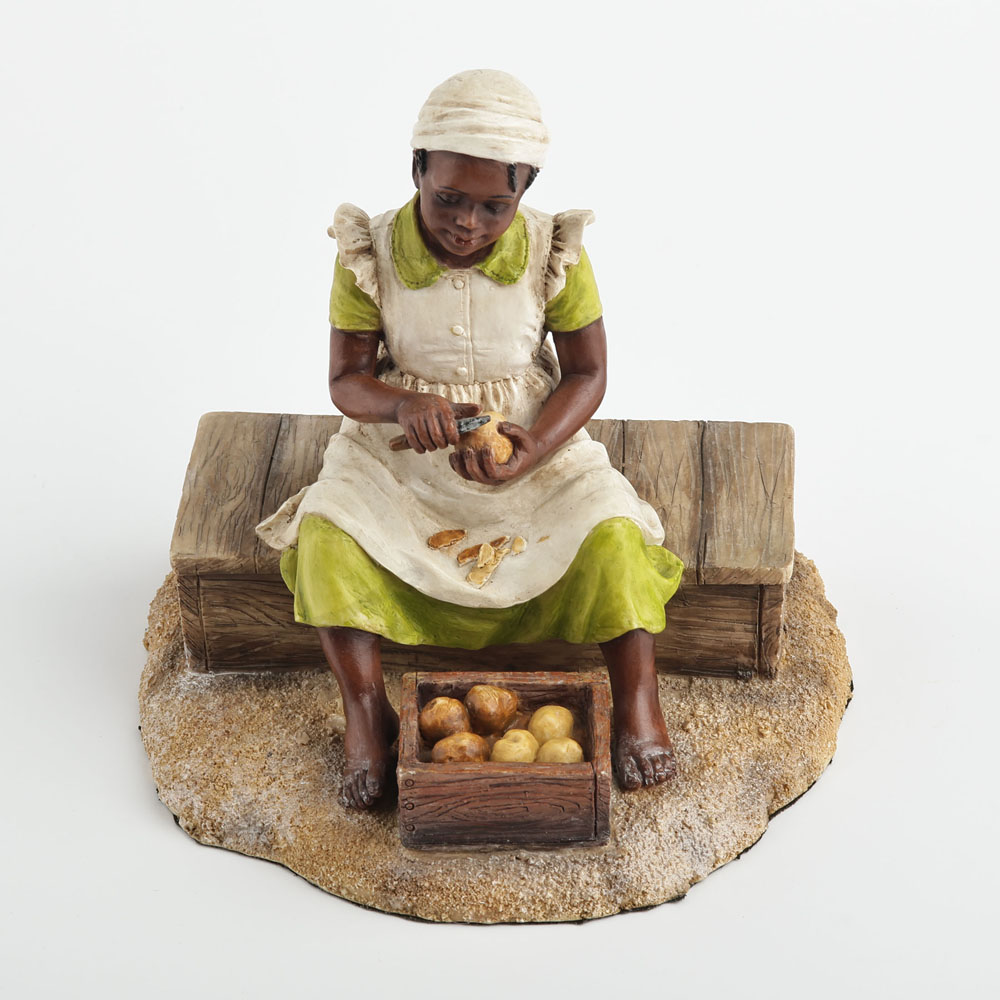Resin Art On Wood - Escultura de Menina Negra Jovem Descascando