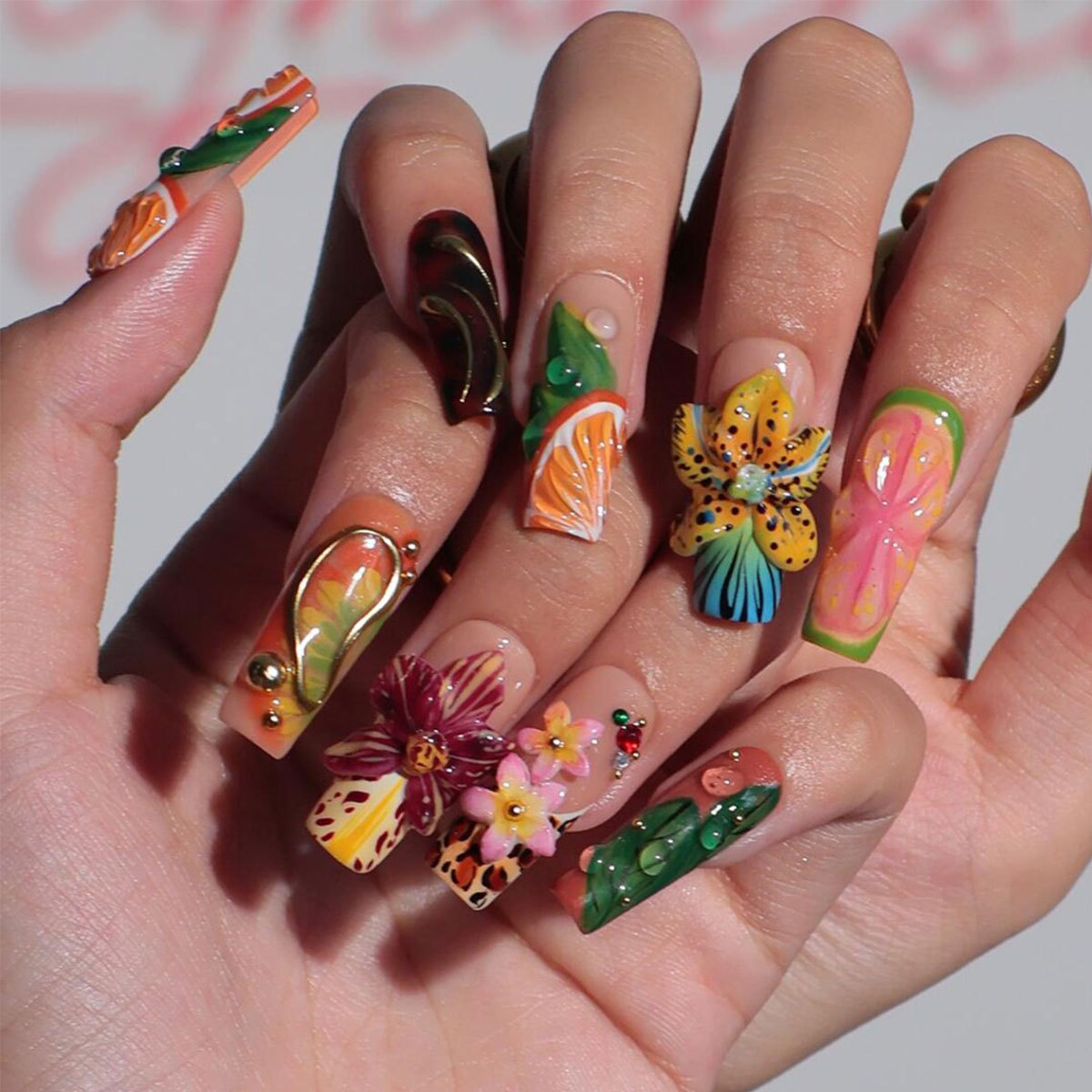 Resin Art Machine - 24 Unidades de Unhas Postiças Longas