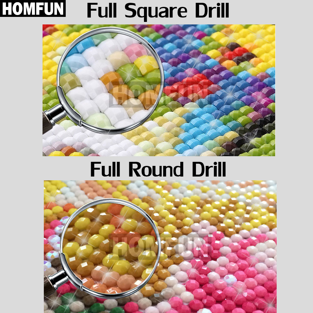 Homfun diy 5d pintura diamante - Resin Art Beach avaliação e preço