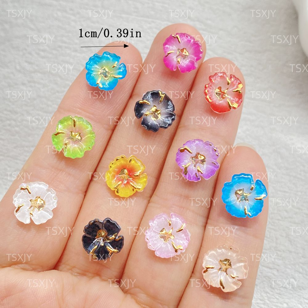 40 peças de mini flores 3D col - Resin Art Design For Wedding avaliação e preço