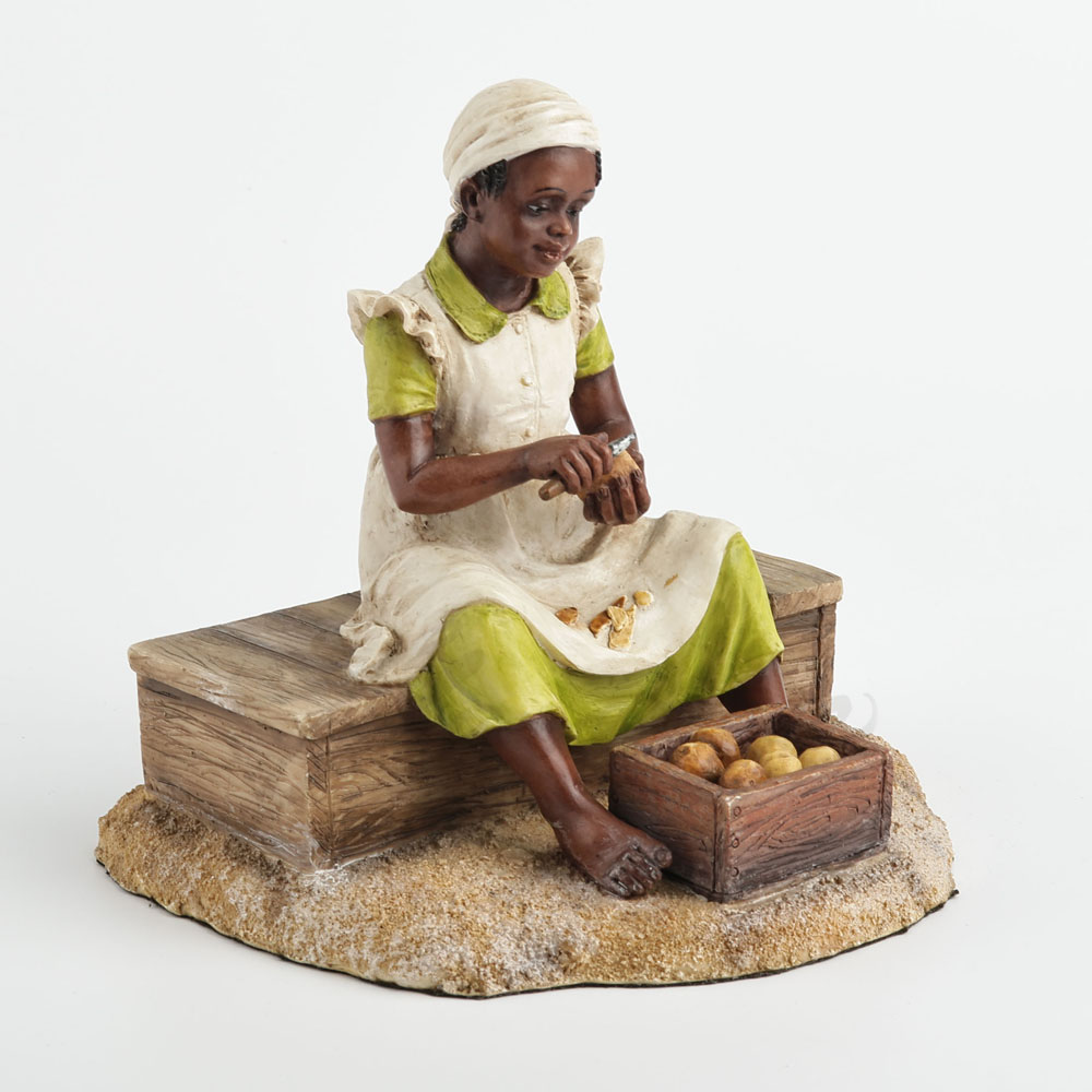 Escultura de Menina Negra Jove - Resin Art On Wood avaliação e preço
