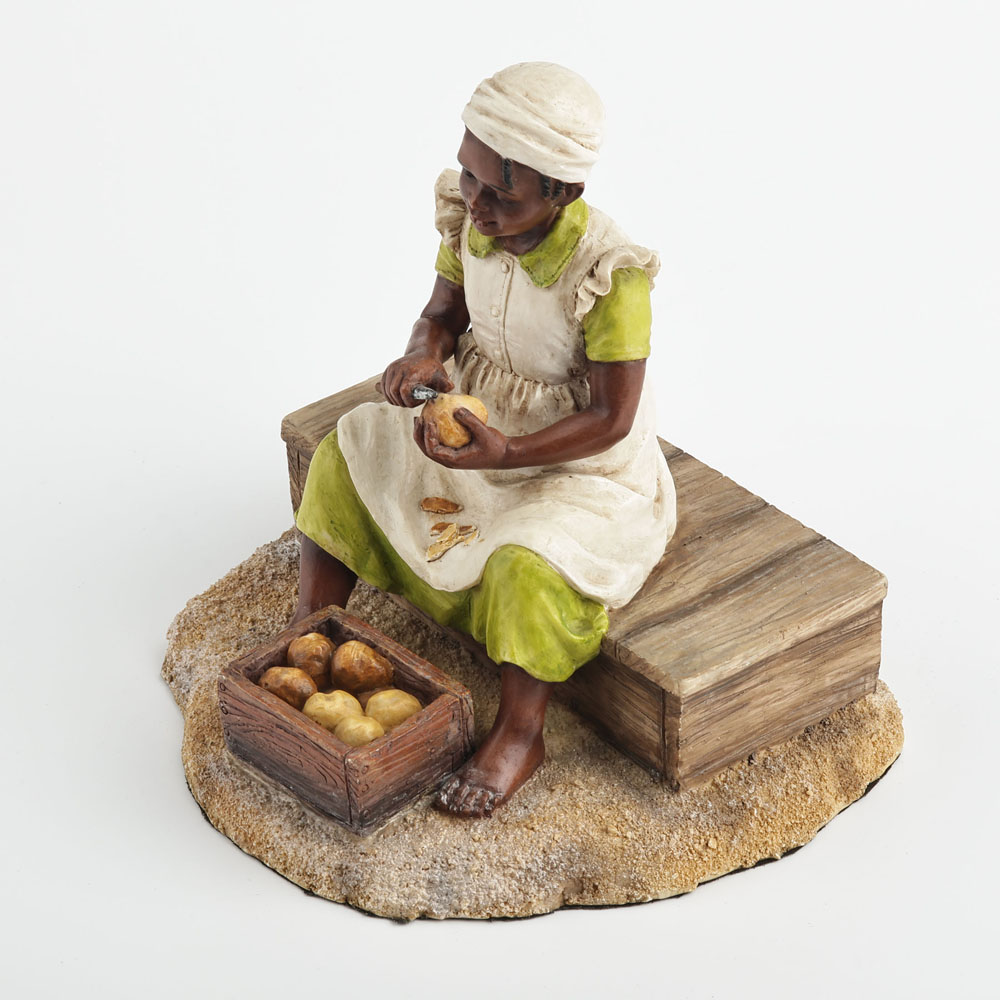 Escultura de Menina Negra Jove - Resin Art On Wood avaliação e preço