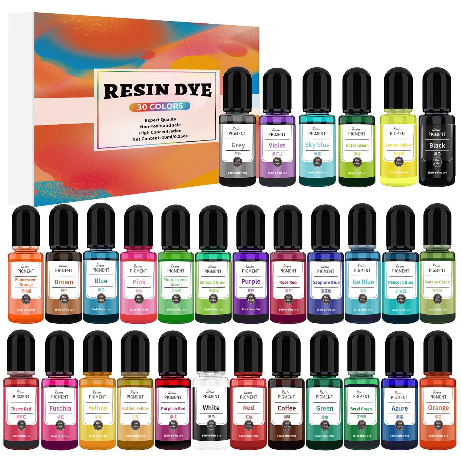 24/30 cores conjunto 10ml resi - Resin Art Alcohol Ink avaliação e preço