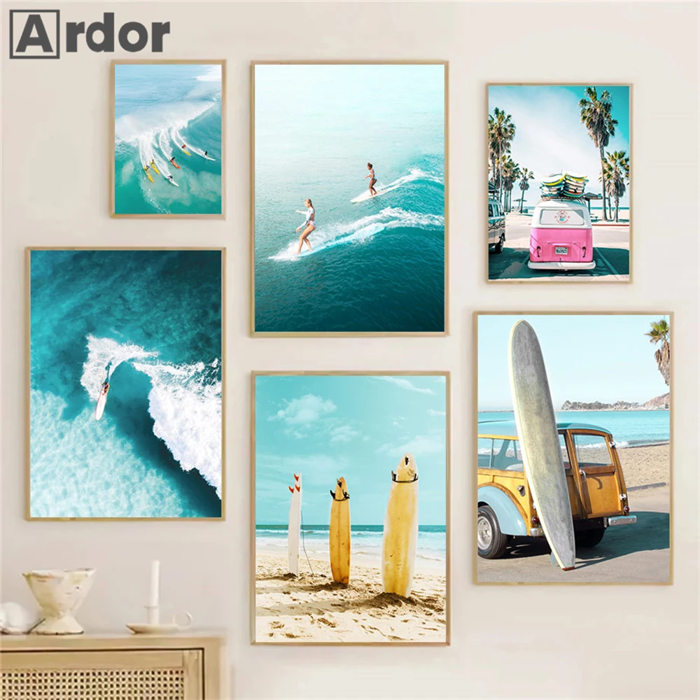 Pôster Nórdico de Verão com Te - Resin Art Beach avaliação e preço